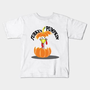 Funny Thanksgiving Turkey Pumpkin Holiday Dinner gift Kids T-Shirt